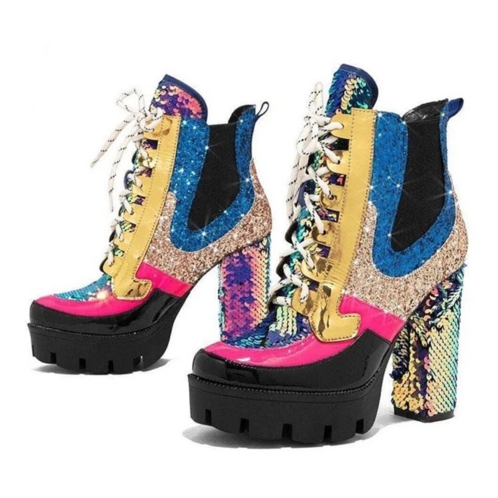 Chunky Heel platform Lug Sole